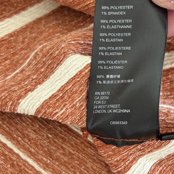 Anthropologie Elodie Off Shoulder Stripe Top Womens Size L Boho Peasant - Picture 11 of 12